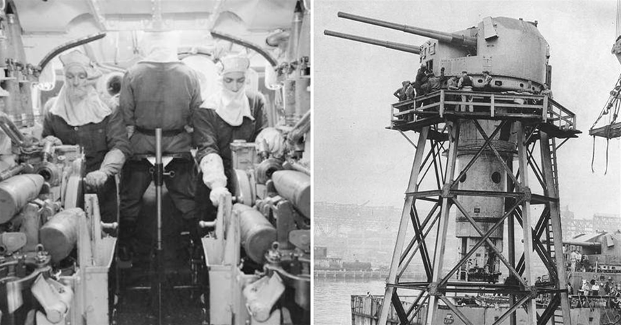 二戰英國海軍最大口徑的高平兩用炮，QF 5.25英寸艦炮