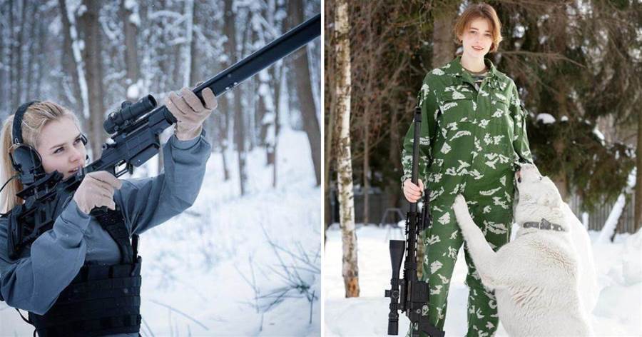 Lobaev武器公司的美女模特 精密步槍別致廣告 大幅提升企業知名度