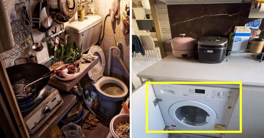 香港人的真實生活：全家蝸居，沒陽臺廁所小，天天在洗衣機上做飯