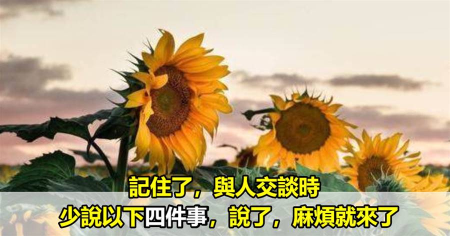 記住了，與人交談時，少說以下四件事，說了，麻煩就來了